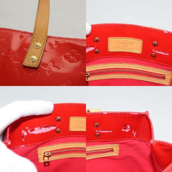 LOUIS VUITTON Monogram Vernis Reade PM Hand Bag Red Rouge M91088 - Picture 11 of 13